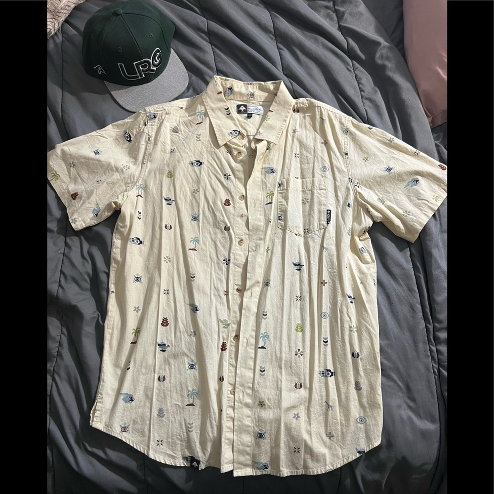 Mens LRG (Lifted Research Group) Button Down T-shirt